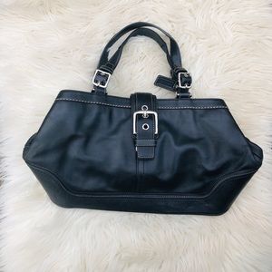Leather buckle Coach handbag